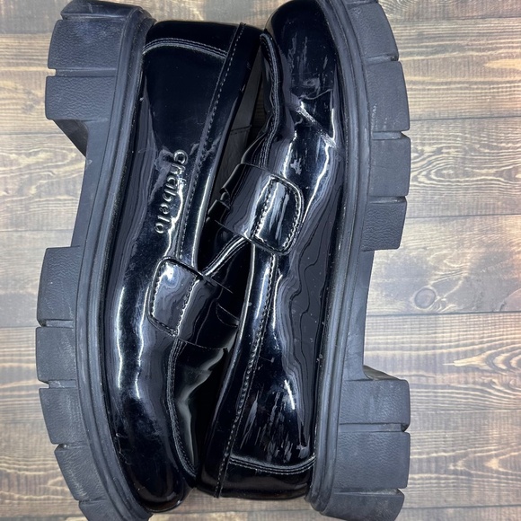 Black Patent Chunky Loafers - Picture 5 of 7